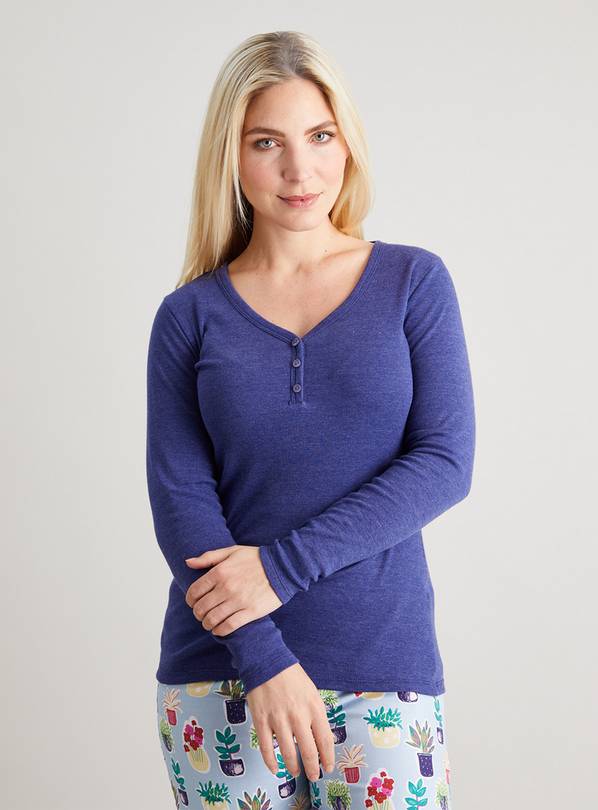 Buy Blue Plant Pot Print Henley Pyjamas 16 Pyjamas Argos