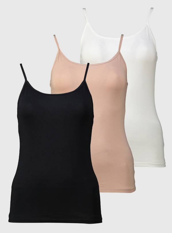 Buy Neutral Strappy Vest 3 Pack - 12 | Camisoles and vests | Argos
