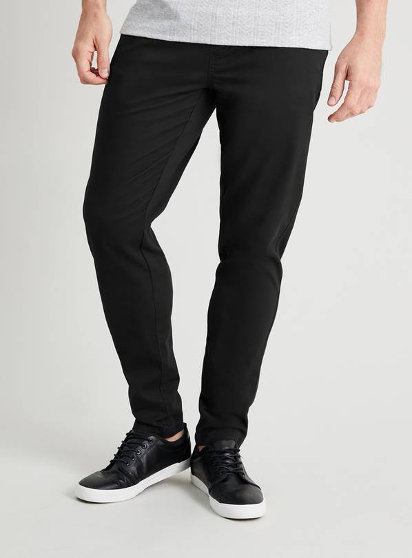 Buy Black Pull On Chinos Slim Fit With Stretch - W36 L34 | Trousers | Argos