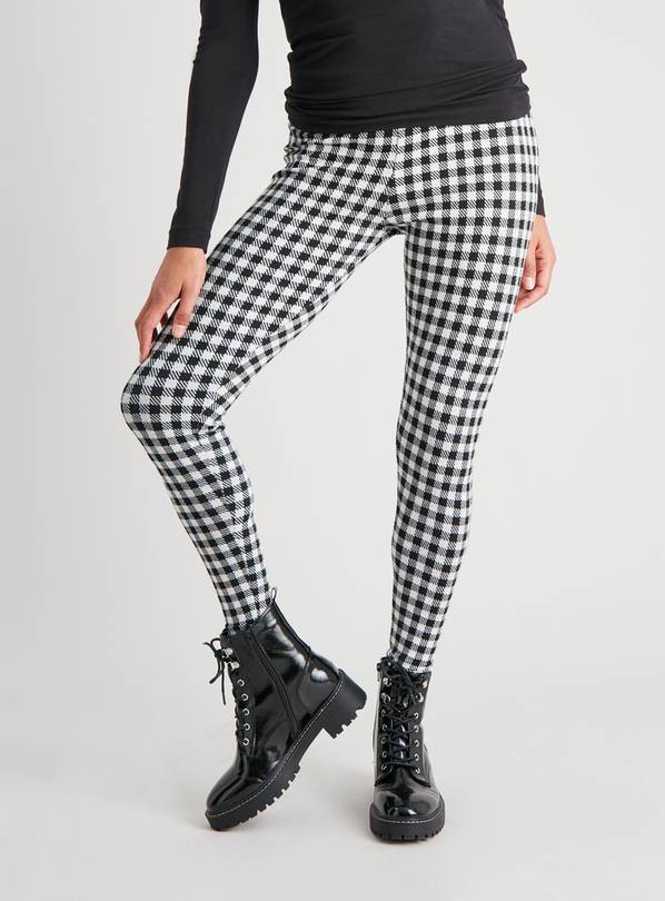 Black and 2025 white gingham leggings