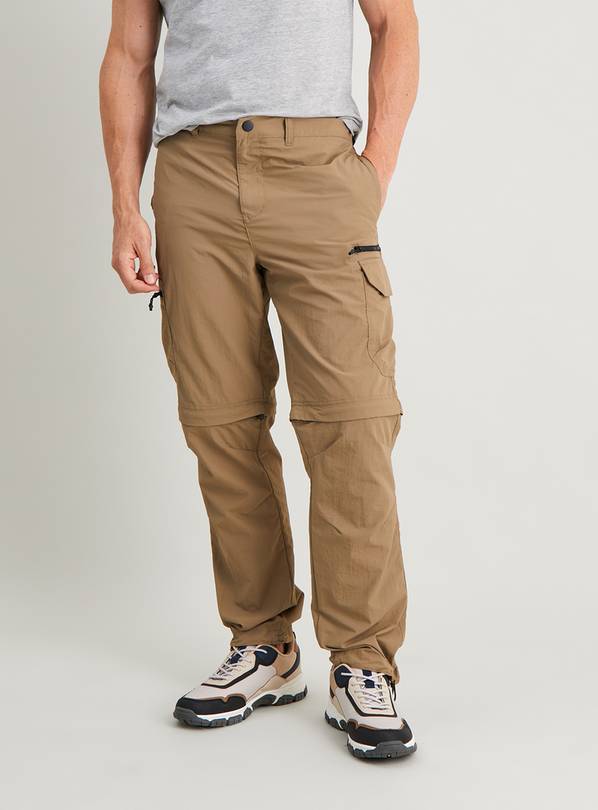 Buy Beige Showerproof Zip-Off Cargo Trousers - W36 L30 | Shorts | Argos