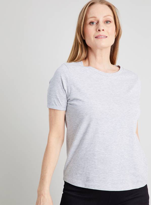 Buy Grey Regular Fit Crew Neck T-Shirt - 26 | Tops | Argos