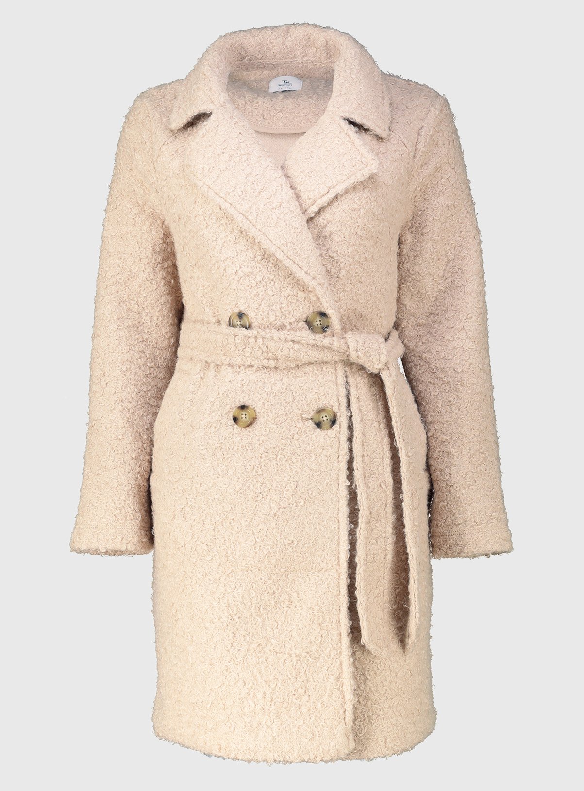 SKU: PETITE OL BOUCLE TRENCH COAT:Camel:S - Image 3 thumbnail