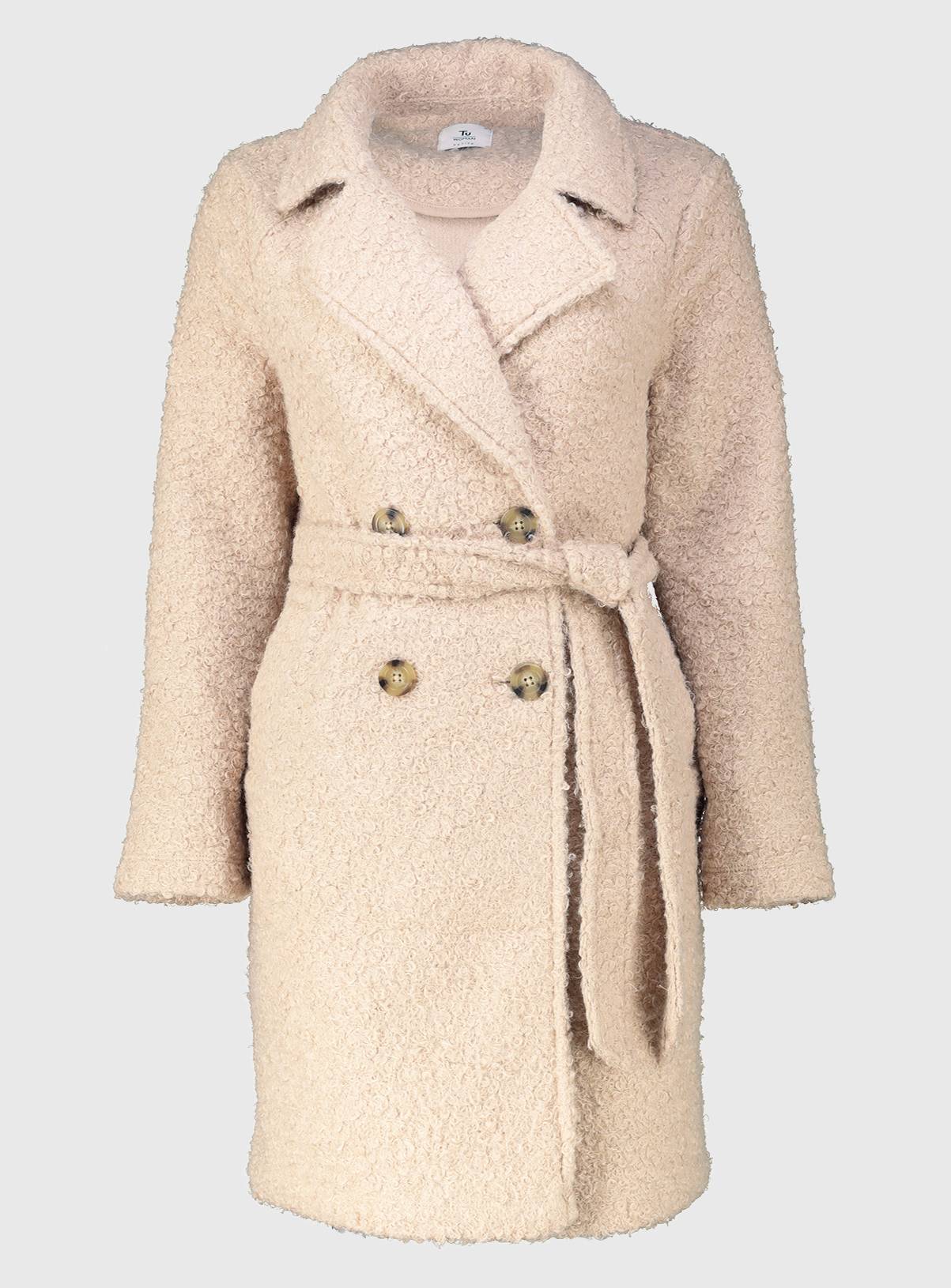 SKU: PETITE OL BOUCLE TRENCH COAT:Camel:S - Image 3