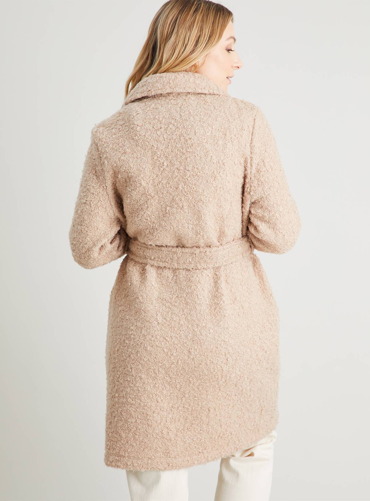 SKU: PETITE OL BOUCLE TRENCH COAT:Camel:S - Image 4