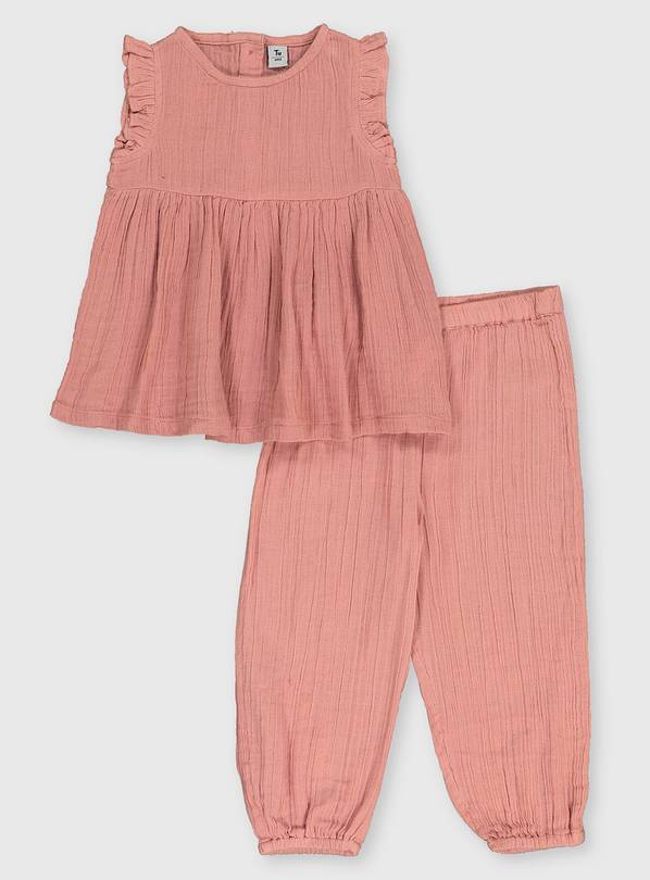 Buy Pink Muslin Top & Hareem Trousers 45 years Dresses, jumpsuits