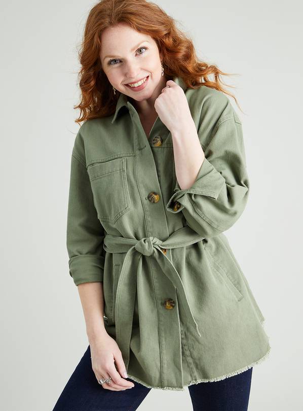 Khaki belted outlet jacket