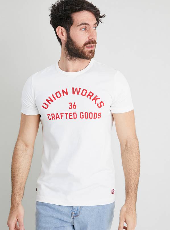 UNION WORKS White Crafted Goods T-Shirt - XL