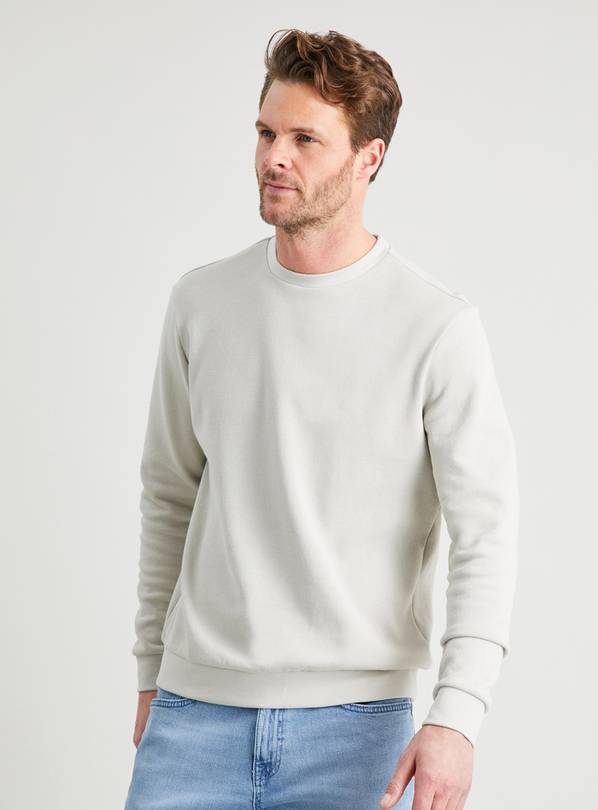 Buy Stone Pique Crew Neck Sweatshirt - M | Sweatshirts and hoodies | Argos