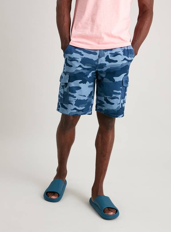 Buy Navy Cargo Camo Print Shorts 32 Shorts Argos