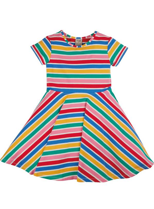 Buy FRUGI GOTS Rainbow Stripe Skater Dress - 3-4 Years | Dresses | Argos