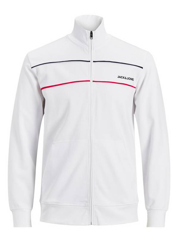 JACK & JONES Junior White High Neck Zip-Through 9-10 years