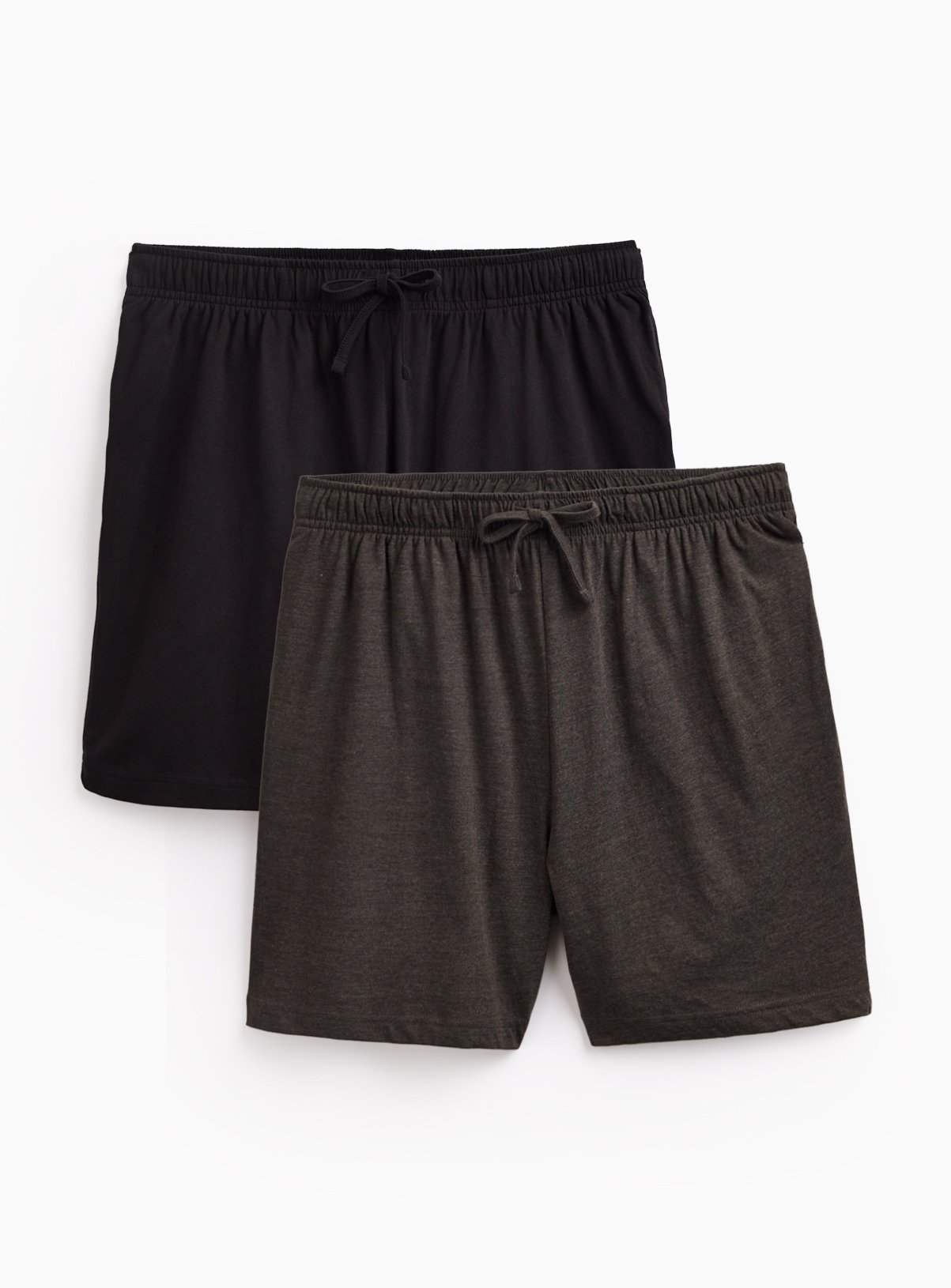 Black & Grey Jersey Pyjama Shorts 2 Pack L - Image 1 thumbnail