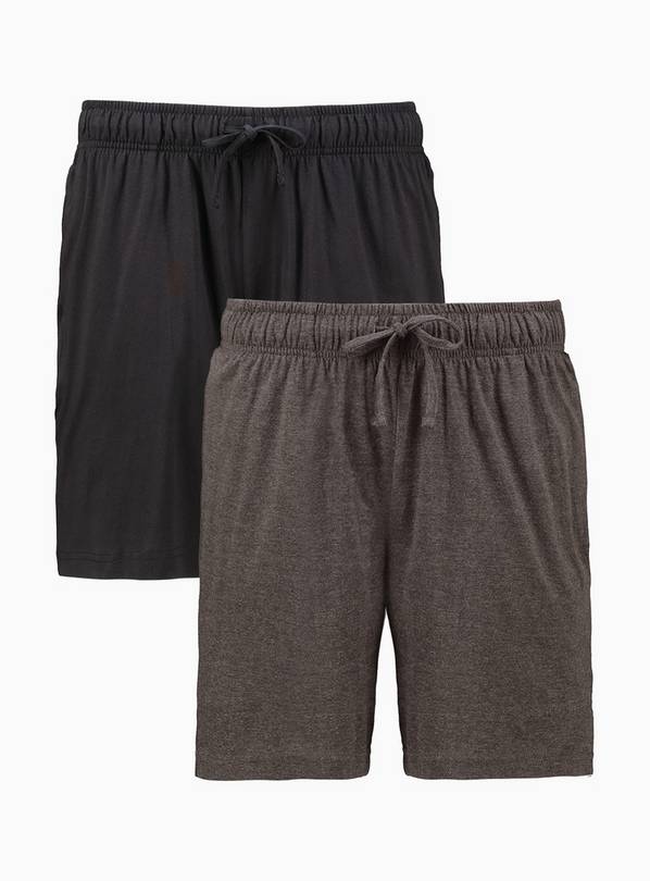 Buy Black & Grey Jersey Lounge Shorts 2 Pack XS, Pyjamas