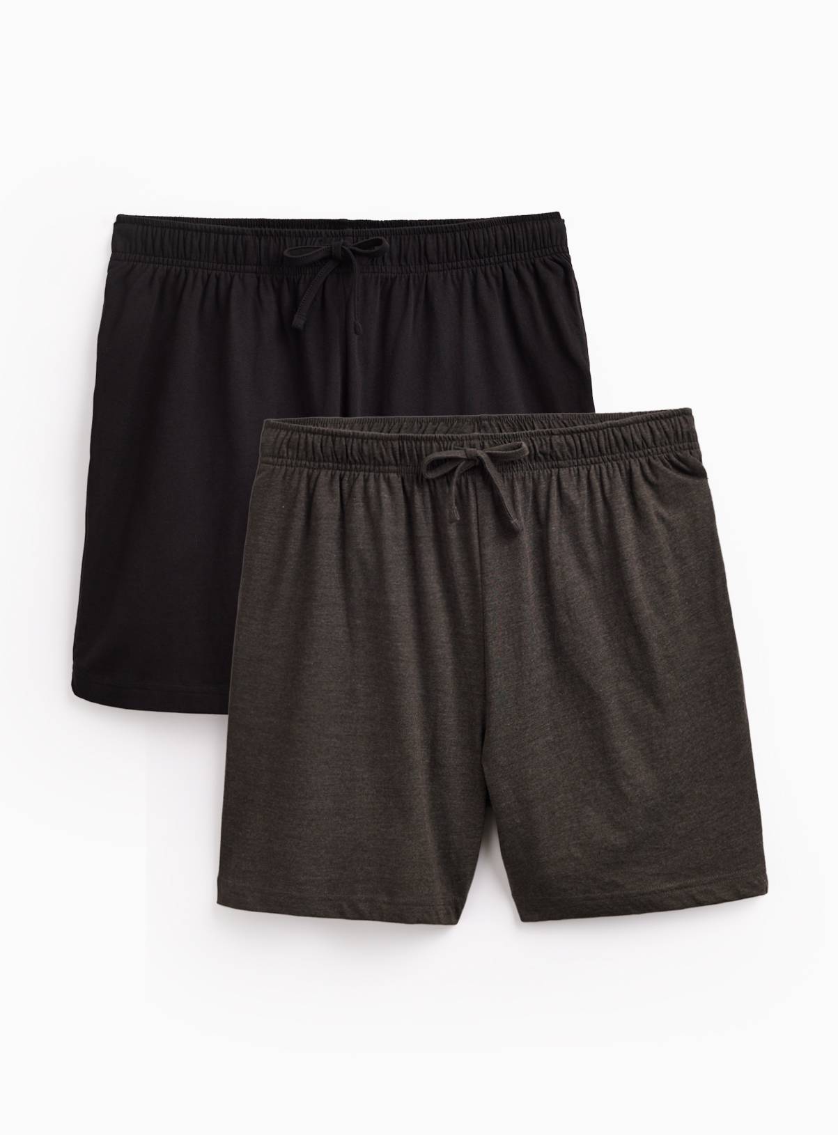 Black & Grey Jersey Pyjama Shorts 2 Pack S - Image 1
