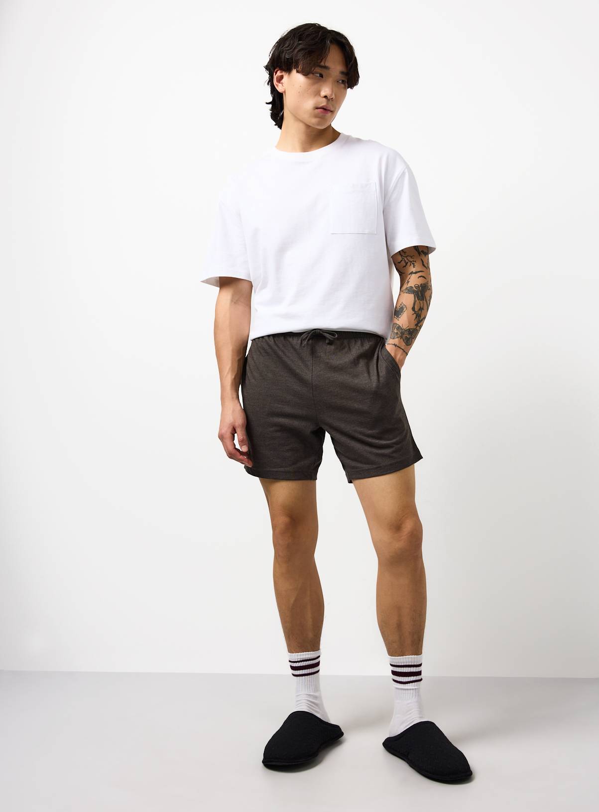 Black & Grey Jersey Pyjama Shorts 2 Pack S - Image 3