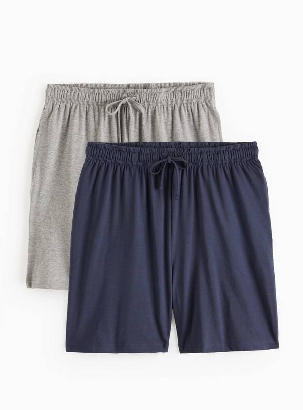 Navy & Grey Jersey Lounge Shorts 2 Pack L