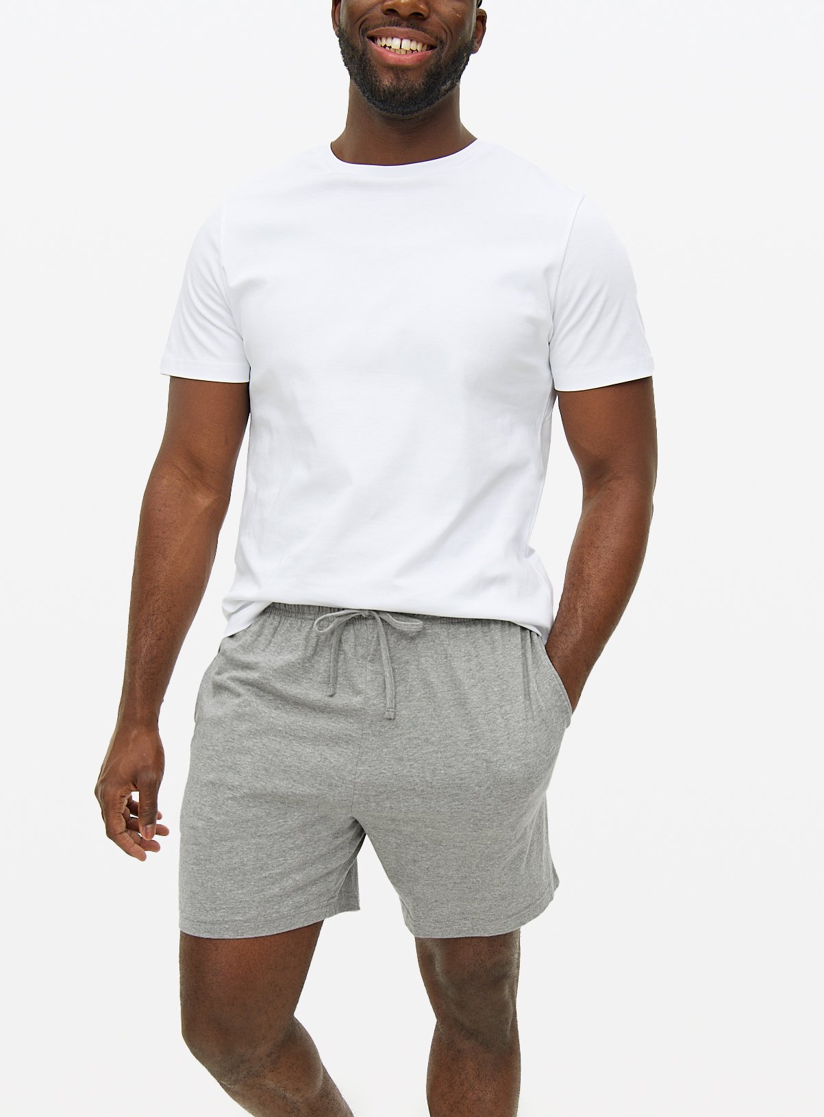Navy & Grey Jersey Pyjama Shorts 2 Pack XS - Image 2 thumbnail