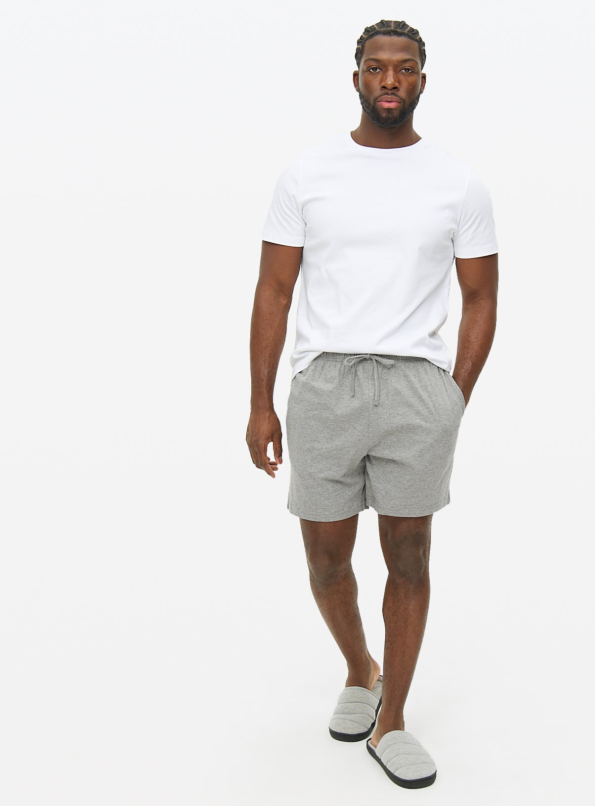 Navy & Grey Jersey Pyjama Shorts 2 Pack XS - Image 3 thumbnail