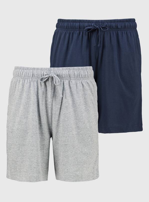 Buy Navy & Grey Jersey Lounge Shorts 2 Pack L Pyjamas Argos