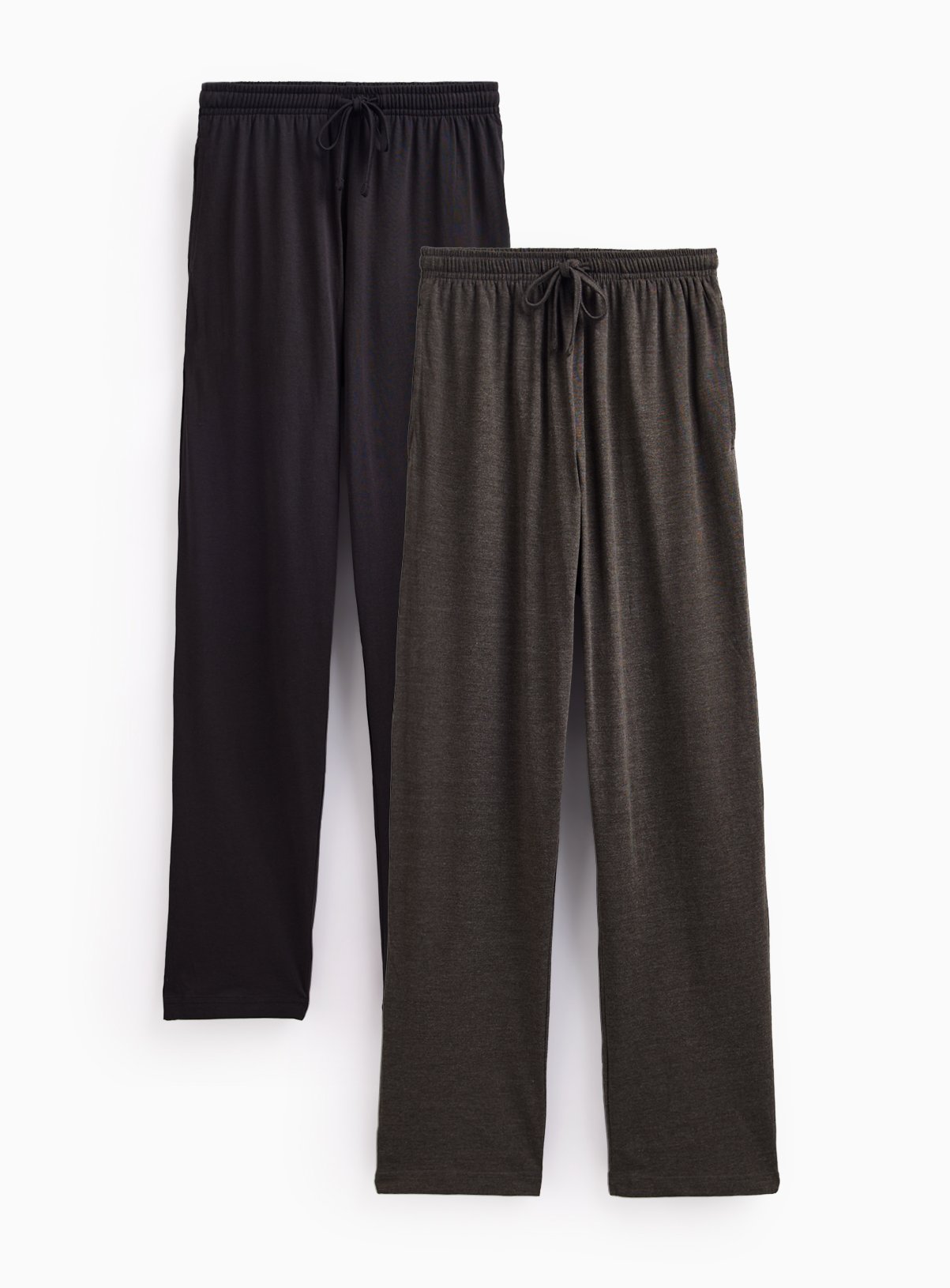Black & Charcoal Jersey Pyjama Bottoms 2 Pack XL - Image 1 thumbnail