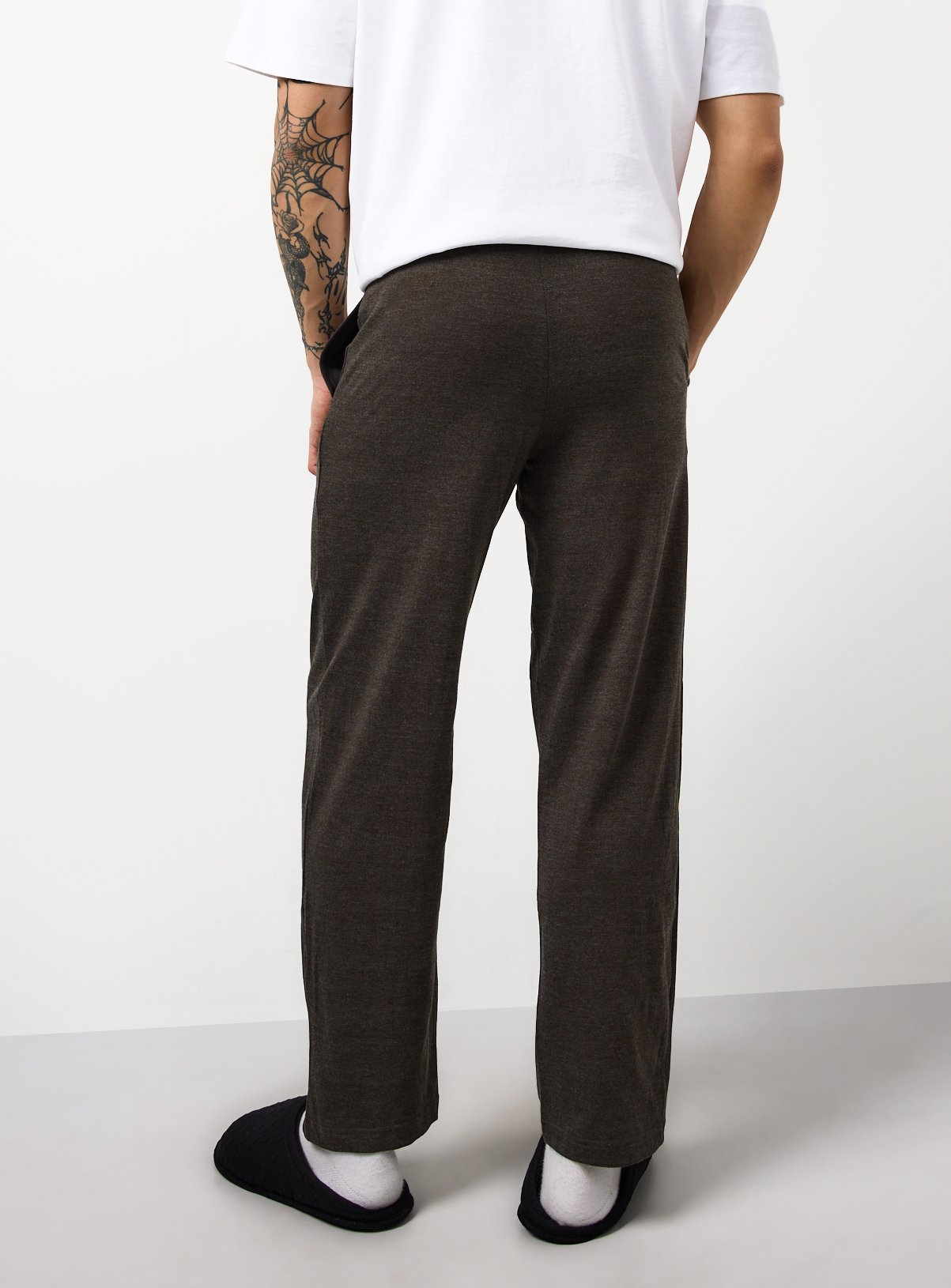 Black & Charcoal Jersey Pyjama Bottoms 2 Pack XL - Image 3 thumbnail