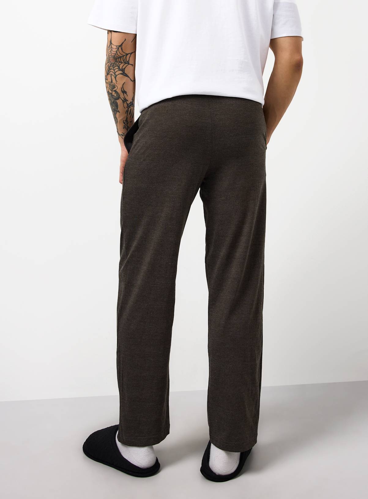 Black & Charcoal Jersey Pyjama Bottoms 2 Pack XL - Image 3