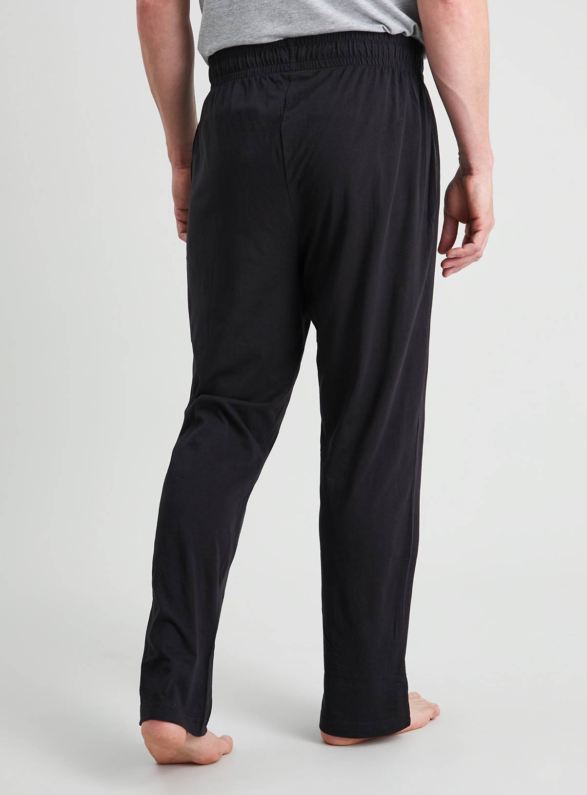 Black & Charcoal Jersey Pyjama Bottoms 2 Pack XL - Image 4