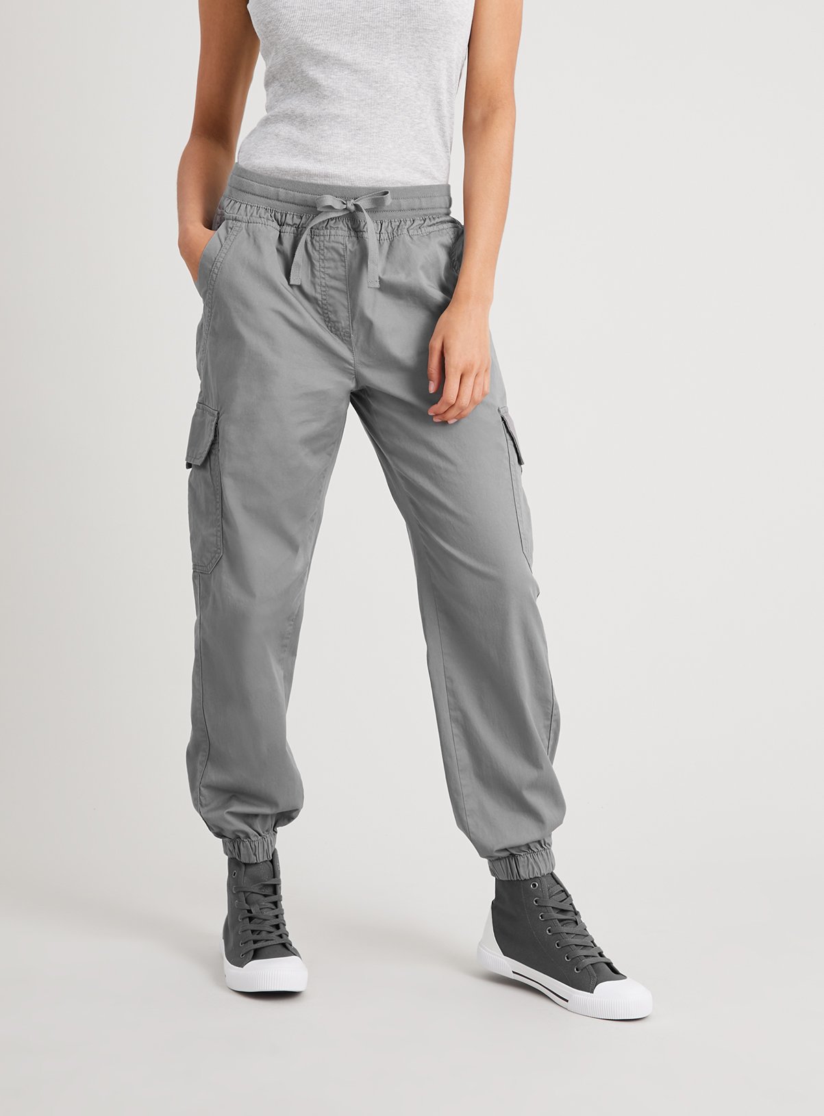 grey cargo trousers