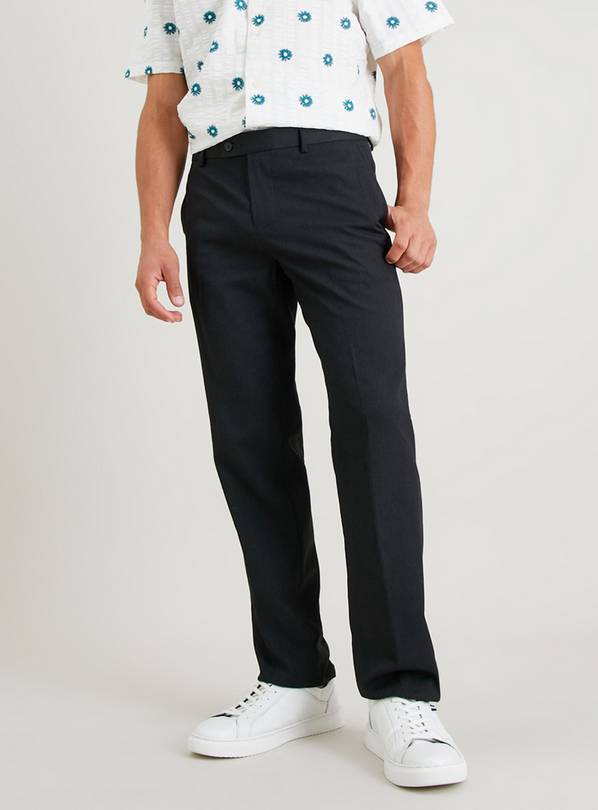 Charcoal Grey Tailored Fit Gabardine Trousers  W40 L29