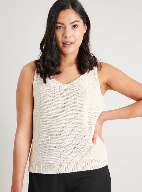 Buy Cream VNeck Knitted Slinky Vest Top 16 Jumpers Argos