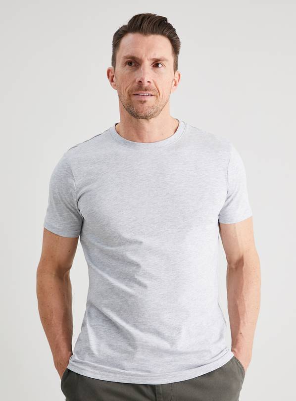 Buy Grey Crew Neck T-Shirt - L | T-shirts and polos | Argos