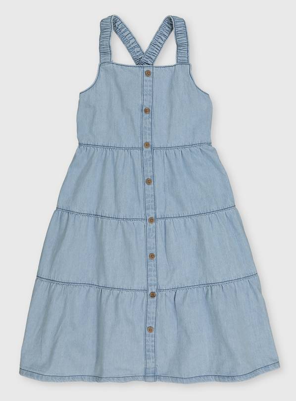 Buy Light Denim Tiered Dress - 10 years | Dresses, jumpsuits and ...
