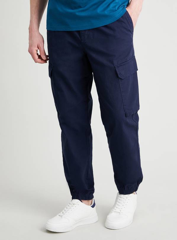 Buy Navy Ripstop Pull-On Cargo Trousers - 44 | Joggers | Argos