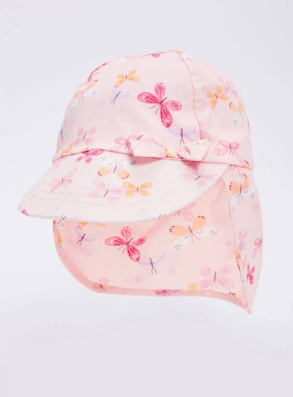 Pink Butterfly Keppie Sun Hat - 3-6 months