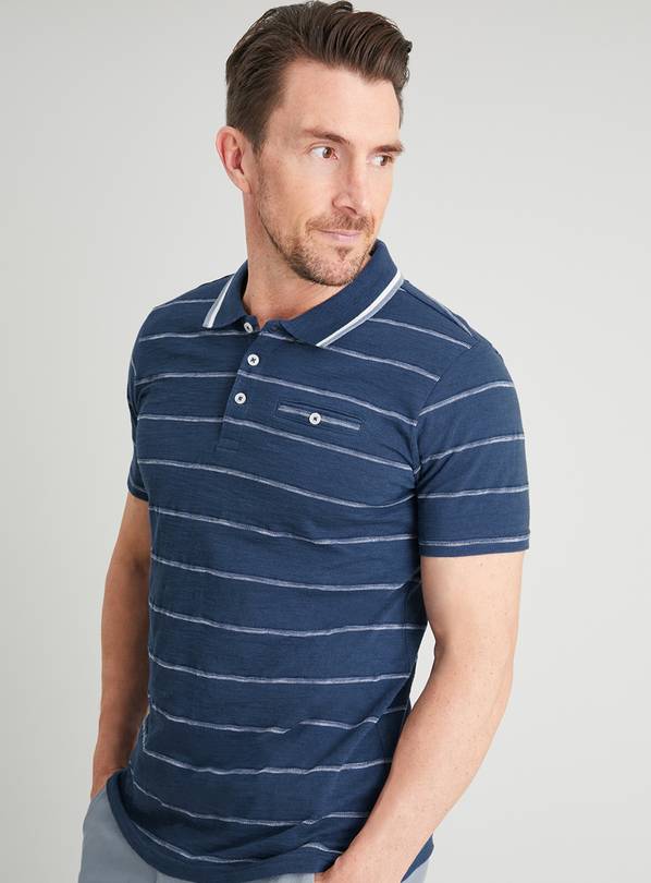 Buy Navy Stripe Polo Shirt - XXXXL | Shirts | Argos