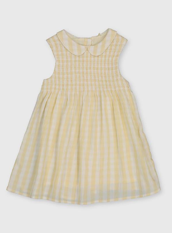 Buy Yellow Gingham Dress - Up to 1 mth | Dresses | Argos