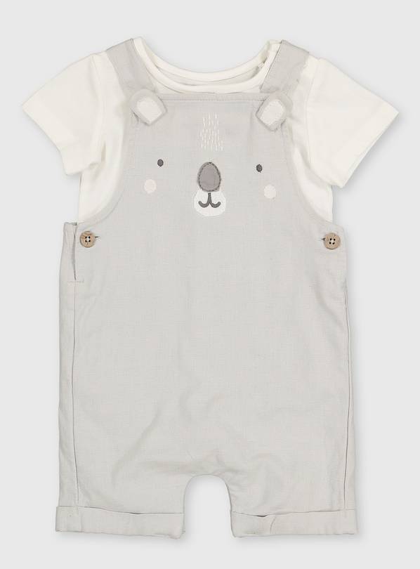 Buy Grey Koala Dungarees & Bodysuit - Up to 1 mth | Outfits and sets ...