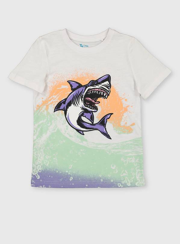 Buy Neon Shark T-Shirt - 10 years | T-shirts and shirts | Argos