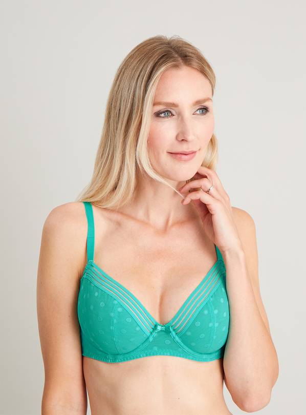 Buy Mint Spot And Stripe Plunge Underwired Bra 34b Bras Argos 7515