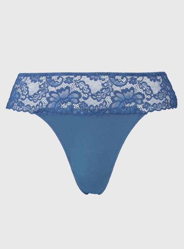Blue Lace Galloon Thong - 10