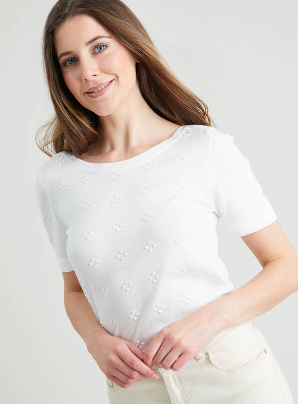 White Dot Cluster Knitted Top - 14