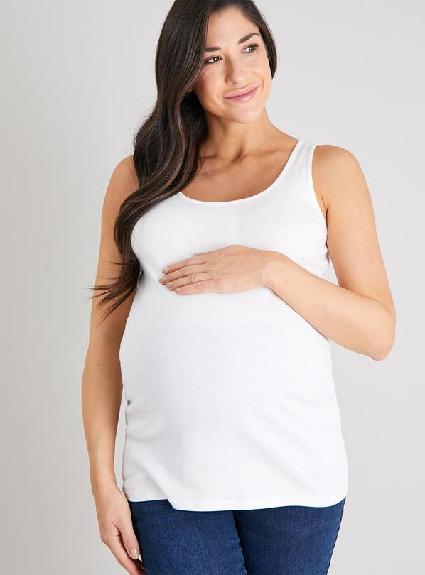 Buy MATERNITY White Ruched Vest Top 8 Maternity clothes Argos