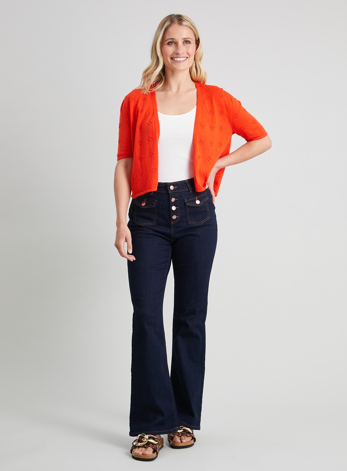 SKU: C/N TQ CORE DOT CLUSTER CROPPED E2E CARDI:Red:12 - Image 2 thumbnail