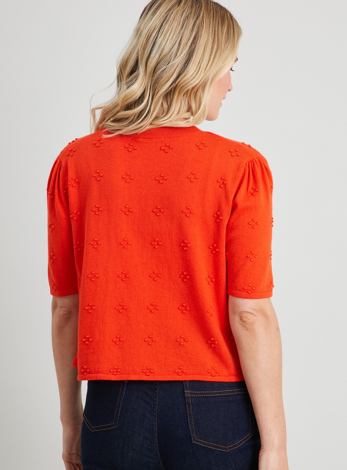 SKU: C/N TQ CORE DOT CLUSTER CROPPED E2E CARDI:Red:12 - Image 4 thumbnail