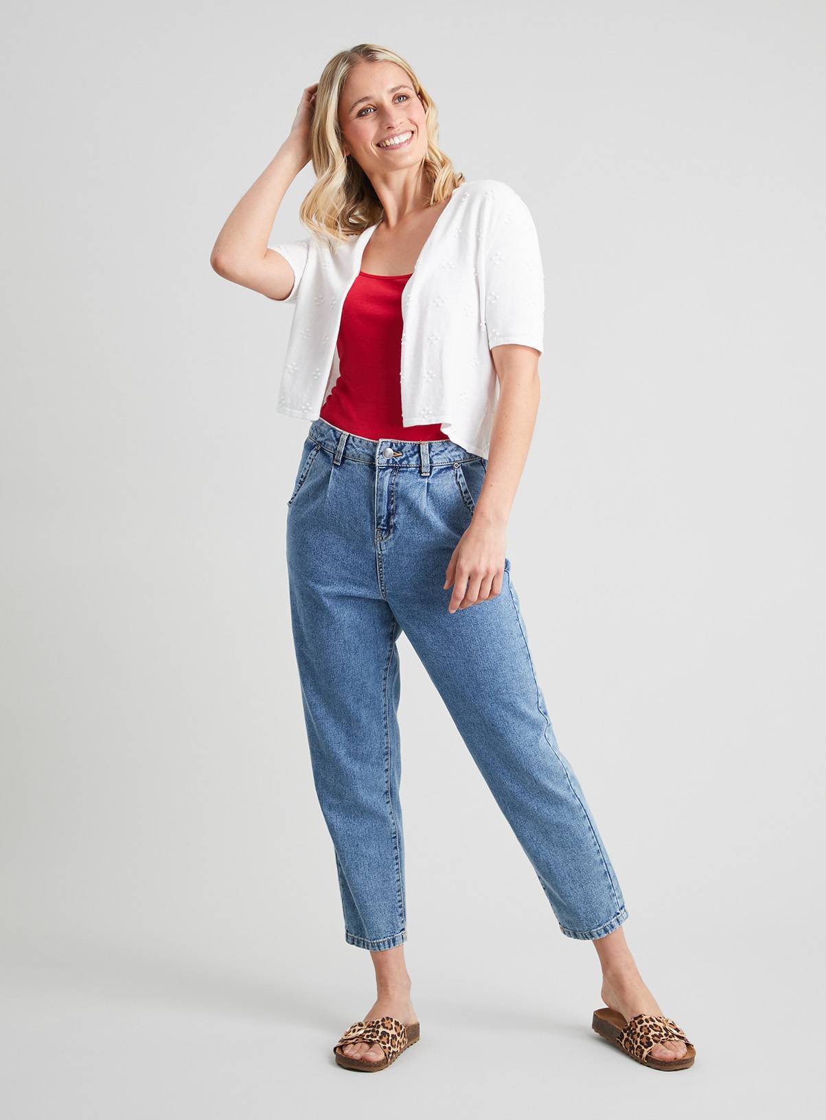 SKU: C/N TQ CORE DOT CLUSTER CROPPED E2E CARDI:White:14 - Image 2