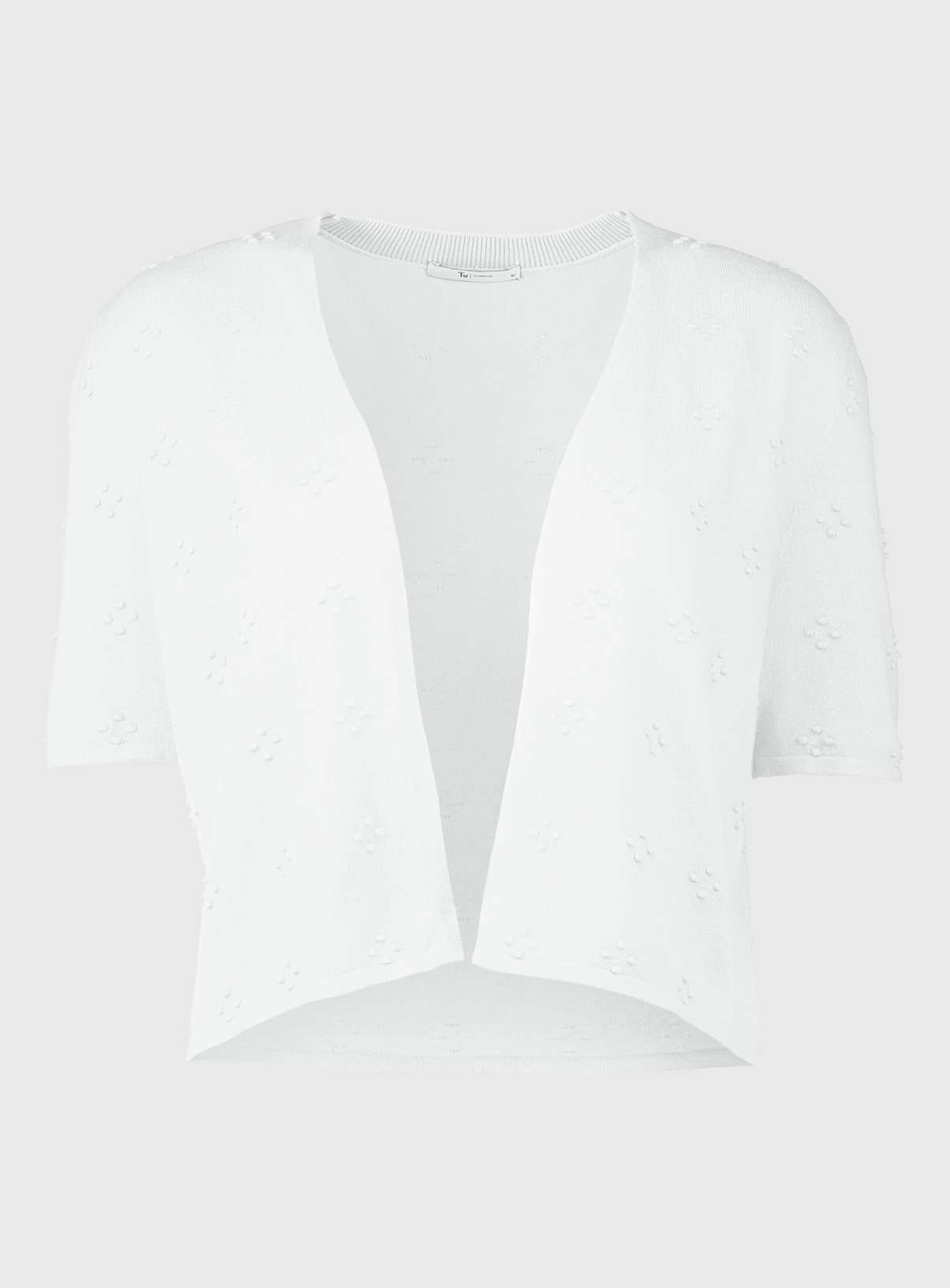 SKU: C/N TQ CORE DOT CLUSTER CROPPED E2E CARDI:White:14 - Image 3 thumbnail