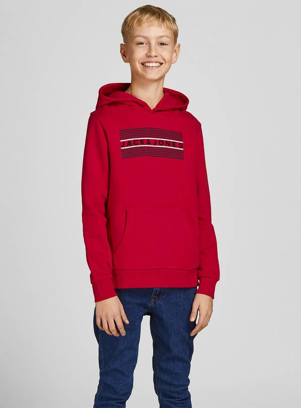 Buy JACK & JONES Junior Red Sweat Hoodie - 13-14 years | Jumpers and ...