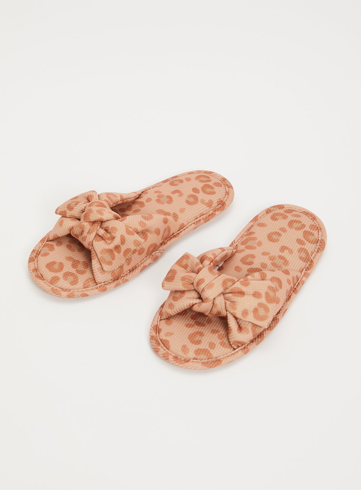 leopard open toe slippers