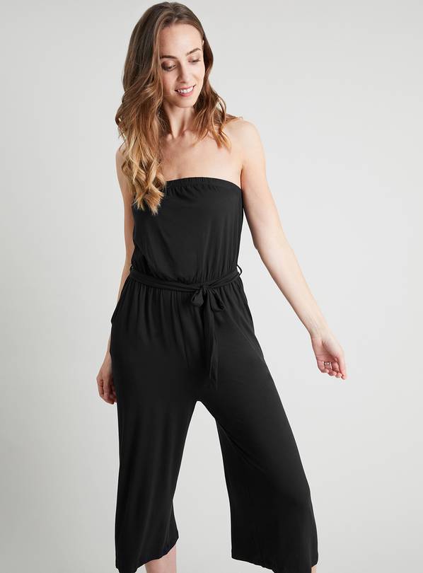 Buy Black Bandeau Midi Jersey Jumpsuit - 16 | Jumpsuits and playsuits | Tu